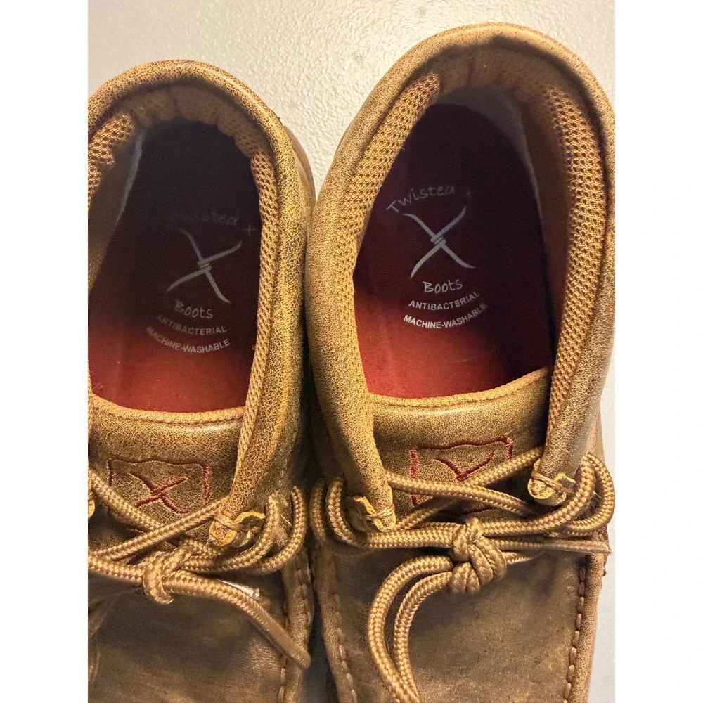 Twisted X Driving Moc Chukka Boots Mens 7.5 Brown Leather MDM0003 Moccasin Toe